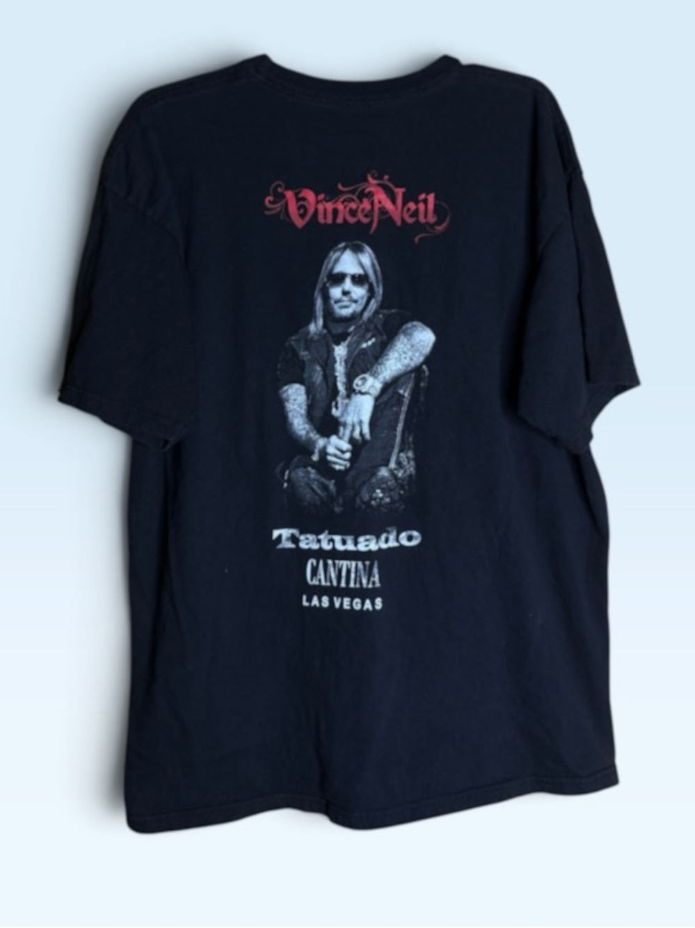 Vince Neil Tatuado Cantina Las Vegas Motley Crue Black Graphic T Shirt